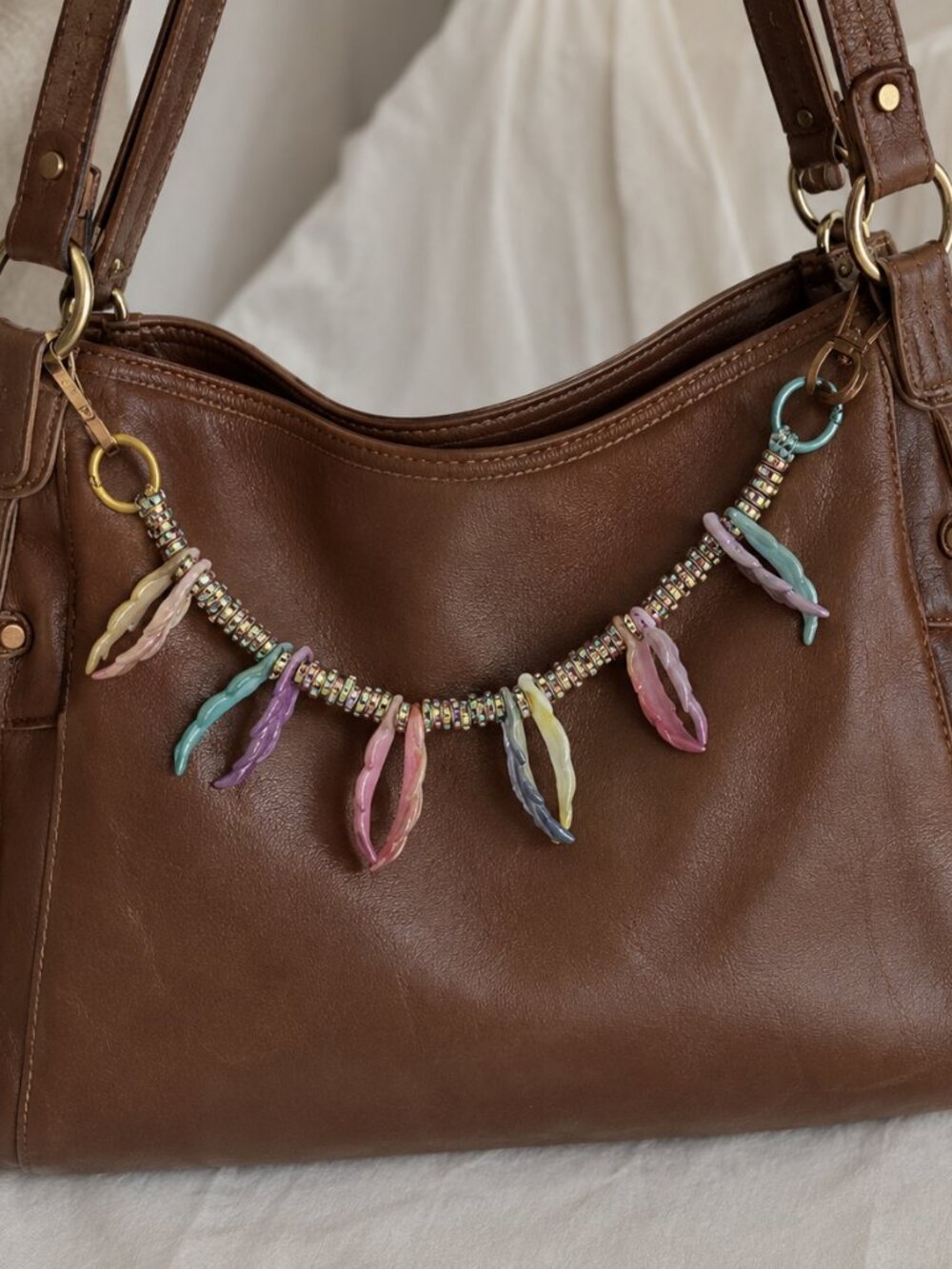 Pastel Feather Bag Charm